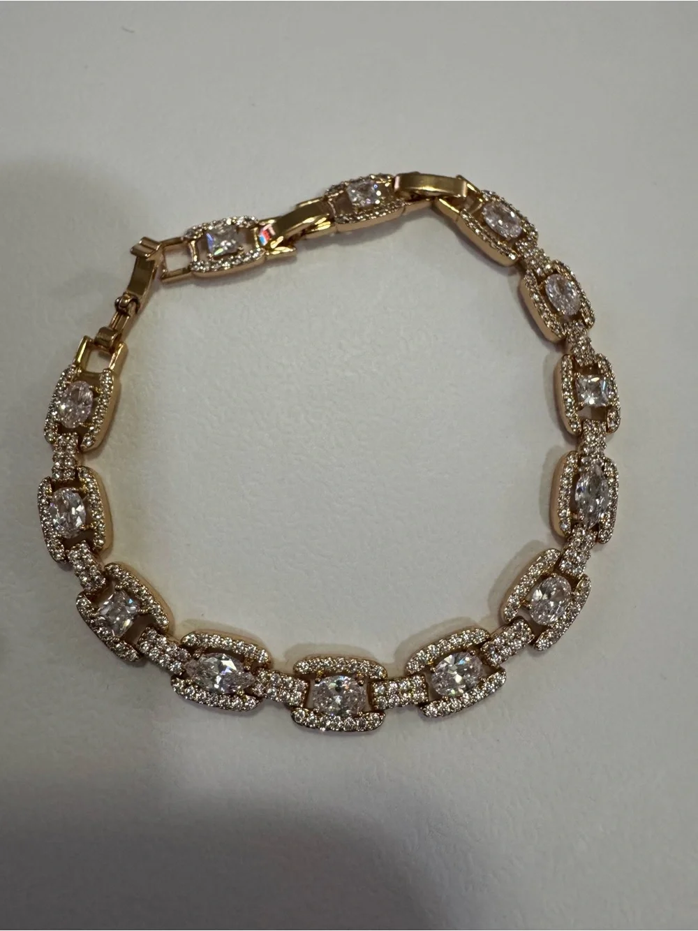 Gold Crystal Link Bracelet - Women Jewelry